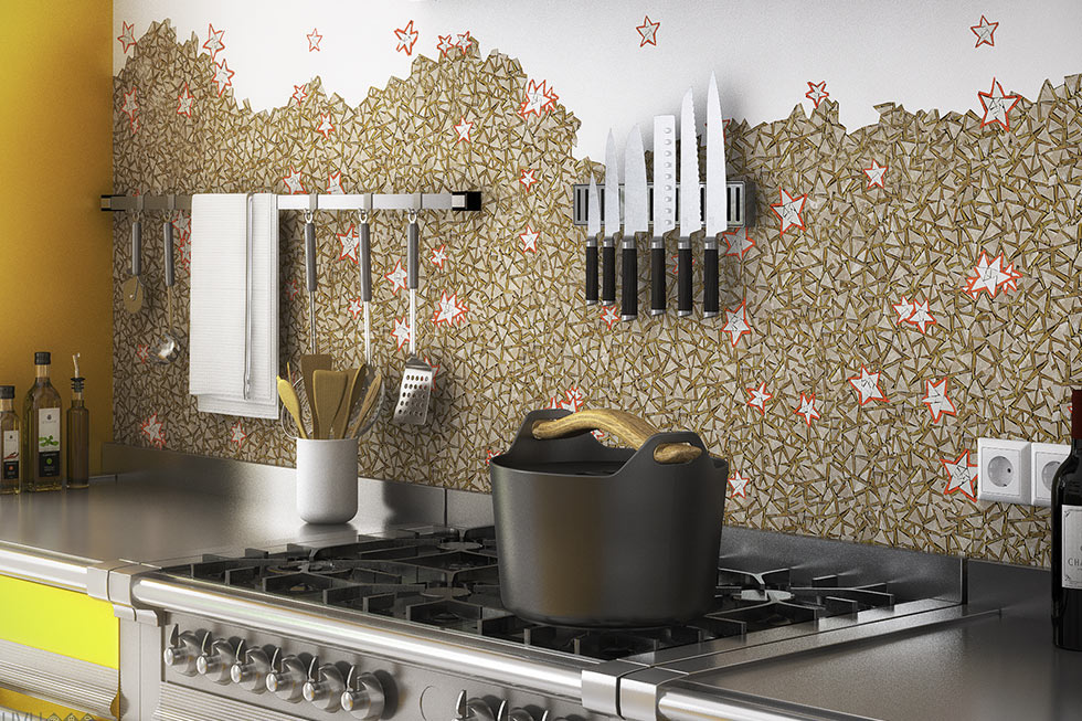 crédence de cuisine en mosaïque