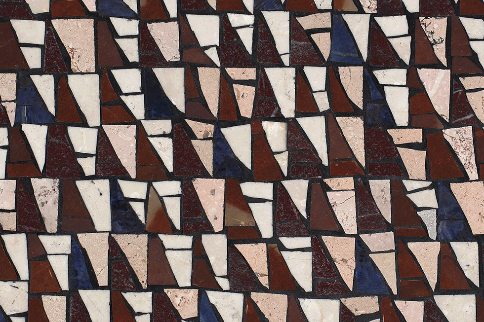 vue rapprochée de la texture en mosaïque, dominante de rosso fegato