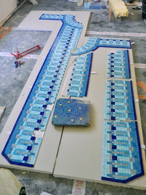 The frieze is made using the indirect technique on paper