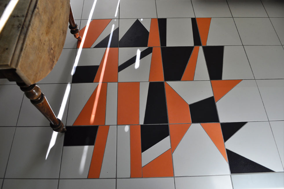 carrelage de cuisine original, en pavigres 21, motif art deco